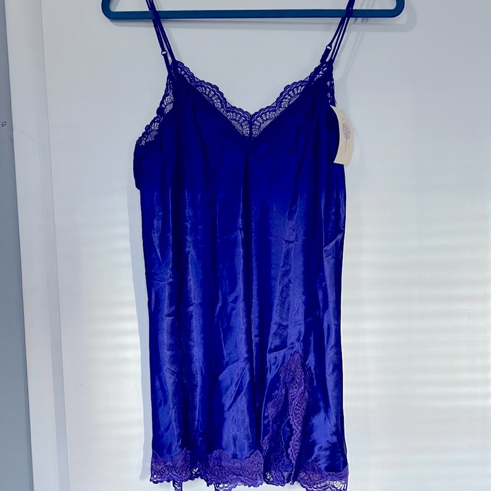 Purple Satin Charmeuse Chemise